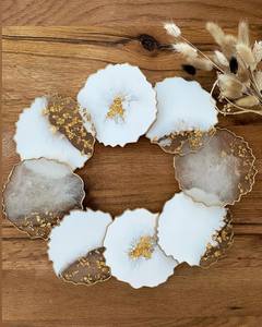 COMPREND des sous-verres en résine de luxe faits à la main tampons carrés colorés personnalisables pour ensemble de tapis de cuisine de table meilleur prix - Product Image 3