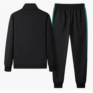 Survêtement de jogging personnalisé pour hommes marque privée ensemble de 2 pièces respirant coton/polyester poche réfléchissante fermeture éclair solide - Product Image 2