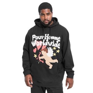 2024 personalizado 100% algodón de gran tamaño chándal Puff estampado completo pulóver Sudadera con capucha con secado rápido ligero características para adultos - Product Image 1