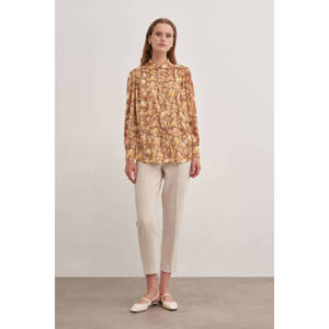 Blusa Elegante con Estampado Floral y Cuello Alto para Mujer, Oficina, Otoño - Product Image 1
