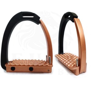 Estribos de seguridad para caballos Hierro Estabilidad Estribo Aluminio 4,75 "Negro y Oro Rosa - Product Image 5
