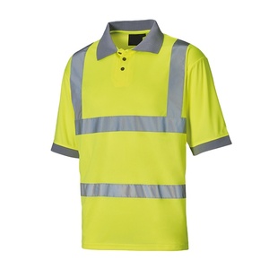 Camisetas Polo de Manga Corta de Alta Visibilidad Reflectantes, Camisetas de Trabajo Amarillas para Hombre, Camisetas Reflectantes para Trabajo de Construcción - Product Image 1