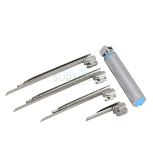 Ensemble d'instruments de laryngoscope à fibre optique jetable en acier inoxydable de qualité supérieure pour usage chirurgical ORL - Product Image 4