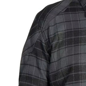 Chemise en flanelle matelassée pour homme en noir et gris avec rembourrage de protection et doublure amovible pour les activités de plein air - Product Image 4
