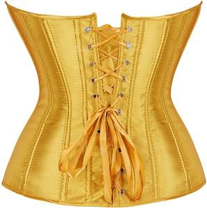 Jaune or Satin Corset corps façonnage Shapewear taille Cincher Bustier Lingerie pour femmes Sexy mode minceur tenue - Product Image 2