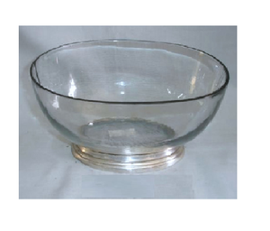 Cuenco de fruta de vidrio con fondo de latón - Product Image 1