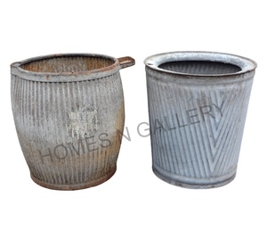 Macetas de bañera de plataforma rodante redonda Vintage, hierro galvanizado, acabado antiguo, precio muy bajo, hecho en la India, superventas - Product Image 4