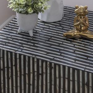 Mesa de centro cuadrada de lujo para el hogar, mueble con incrustaciones de perlas Madre, taburete de perlas - Product Image 3