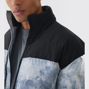 Chaqueta Acolchada para Hombre al por Mayor, Personalizada OEM, con Cuello Alto de Lona, Transpirable, para Invierno, Diseño Impreso, Colores y Logotipo Personalizados - Product Image 3