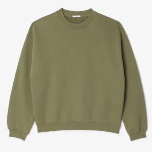 Sudadera de cuello redondo extragrande de algodón 100% con logo personalizado impreso en la parte delantera, estilo streetwear, tejido de punto acanalado, para mujer, OEM ODM - Product Image 1