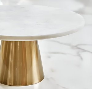 Gran oferta, tapa de mármol blanco y Base de Metal, soporte para pastel, postre de boda, taza para servir pastel, soporte para fiesta, restaurante, Hotel - Product Image 4