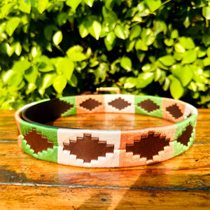 Cinturón de cuero genuino Polo juvenil vintage de alta calidad con hebilla de latón macizo azafrán verde-Accesorio de calidad pesada - Product Image 3