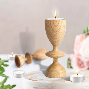 Haute qualité maison hôtel décoration cadeau fête artisanal bois bougeoir support chandelier thé lumière bougie support décor à la maison - Product Image 2