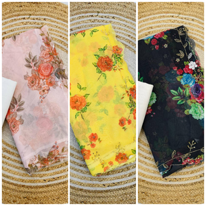 Collection de saris traditionnels indiens de qualité supérieure élégant Bollywood Designer numérique imprimé travail manuel tissu en soie Teby pour une tenue de fête - Product Image 6