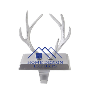 2025 Christmas <b>Stocking</b> <b>Holder</b> Home Utility <b>Holder</b> Silver Antique Deer Standing Sculpture - Product Image 3