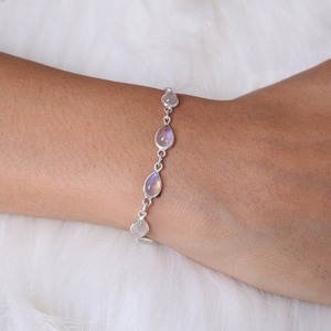 925 <b>Solid</b> Stone Perfect Fashion Best Quality <b>Bracelet</b> 925 Sterling <b>Silver</b> Handmade Gemstone Moonstone Spinner <b>Bracelet</b> Jewelry - Product Image 3