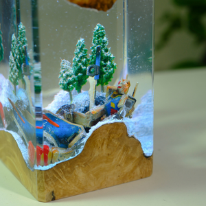 Lampe Gundam, Lampe en résine époxy, Lampe en résine époxy personnalisée, Lampe en bois et résine, Veilleuse personnalisée, Cadeau fait main, Cadeau de Noël - Product Image 5