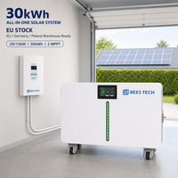Système de batterie LiFePO4 30 kWh 51,2 V 600 Ah avec bande lumineuse LED et onduleur 20 kW/15 kW pour la sauvegarde d'urgence domestique, stock UE DE PL