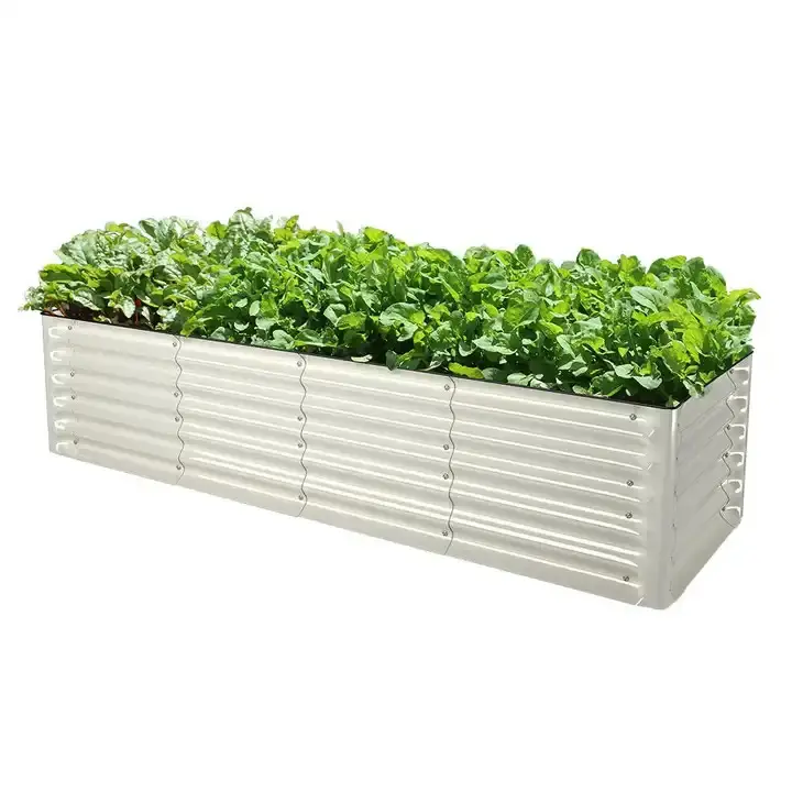 Metallo esterno sollevato letto da giardino per le verdure, fiori, erbe alto in acciaio grande scatola fioriera OEM ODM zincato arredamento Design