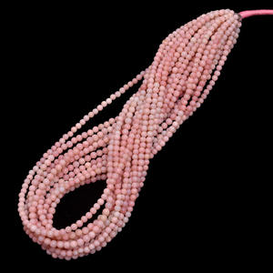Opale rose naturelle 4mm-5mm perles rondes lisses | 16 "Strand | AAA péruvienne multi rose opale semi-précieuse perles boule plaine - Product Image 1
