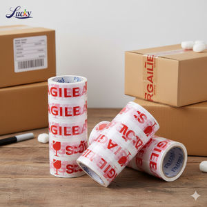 คุณภาพสูงผลิตในประเทศไทยเทปกาวพิมพ์สีแดงและสีขาวเทปเตือนกันน้ำสำหรับถุงปิดผนึก2นิ้ว * 45หลา - Product Image 3