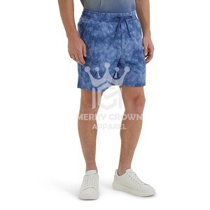 Pantalones cortos deportivos de algodón puro transpirables de cintura media de moda de verano con estampado Tie-Dye cintura elástica de punto para hombres y mujeres - Product Image 6