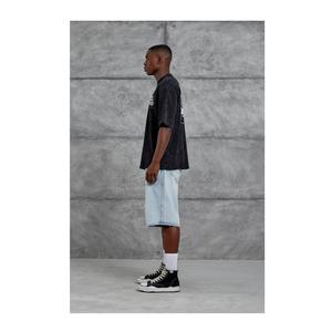 Chemises en tricot surdimensionnées pour hommes 100% coton Logo personnalisé imprimé Streetwear Séchage rapide Écologique Longue longueur Grande taille - Product Image 3