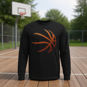 T-shirt à manches longues avec silhouette de basket-ball, vêtements de sport - Product Image 3