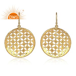 ต่างหูเงินสเตอร์ลิง18K ชุบทอง18K ประดับเพชร CZ ดีไซน์ลายมันดาลาเครื่องประดับอัญมณีสำหรับผู้หญิง - Product Image 4