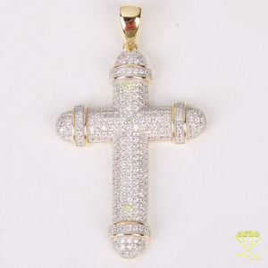VVS Lab Grown Diamond Bling Barrel Micro Pave <b>Cross</b> Pendant Religious Hip Hop Jewelry with <b>Charm</b> Pendants - Product Image 2
