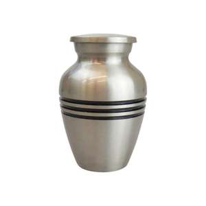 Urnes funéraires familiales pour animaux de compagnie Petit pot métallique moyen et grand Cendres Souvenir Urne funéraire noire pour animaux de compagnie Bande de patte argentée - Product Image 6