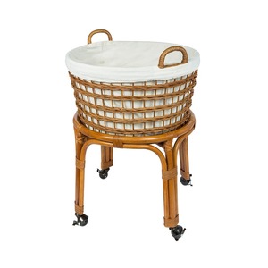 <b>Wicker</b> Rolling <b>Laundry</b> <b>Basket</b> with Handles Handmade Storage <b>Basket</b> Wholesale eco-friendly Made in Viet Nam - Product Image 1