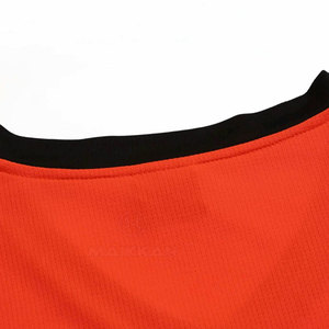 Conjunto de camiseta de baloncesto naranja para hombre, uniforme de poliéster sin mangas con cuello en V que absorbe la humedad, nombre del equipo personalizado, impresión personalizada - Product Image 6
