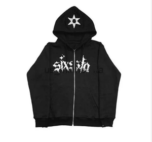 Wholesale Customizable Men's <b>Black</b> <b>Zip</b>-<b>Up</b> Cotton Fleece <b>Hoodie</b> High Quality Anti-Shrink Size 6XL - Product Image 4
