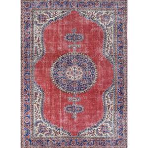 Tapis en laine noué à la main vintage, motif médaillon rouge et orange, grande surface 9x12 pour la décoration du salon, nom du produit Pae-2029 - Product Image 1