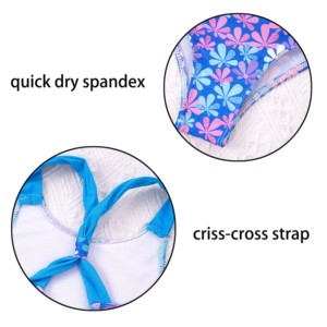 Traje de baño recortado de dos piezas activo diseño personalizado MOQ bajo tejido de poliéster transpirable Floral Tankinis para playa Casual - Product Image 3