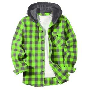 เสื้อยืดผ้าสักหลาดมีฮู้ดสำหรับทุกเพศเสื้อมีฮู้ดลายสก๊อตแขนยาวเสื้อมีฮู้ดลำลองแนวสตรีทแฟชั่นขายส่ง - Product Image 1