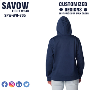 Pull à capuche en coton surdimensionné pour femmes personnalisé imprimé avant haute qualité 360g sweats en molleton Streetwear hiver en vrac - Product Image 2