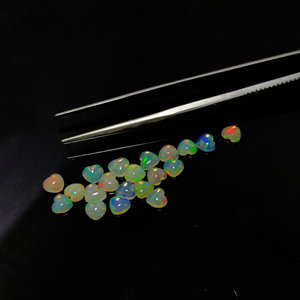 Opale éthiopienne en forme de coeur 5 MM Opale de feu de qualité supérieure calibrée en gros Lot opale Cabochon naturel éthiopien incroyable pierre précieuse - Product Image 1