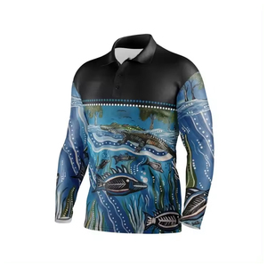 Design personnalisé séchage rapide respirant maillot de pêche hommes manches longues vêtements de pêche conception sublimée - Product Image 5