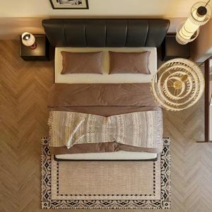 Lit double minimaliste italien avec tête de lit haute en cuir Nappa, système de levage à vérin, rangement intégré, cadre en bois massif, lit de mariage <span class=keywords><strong>pour</strong></span> chambre principale - Product Image 4