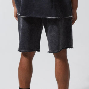 2025 nuevo estilo de ropa de calle, pantalones cortos lavados con ácido para hombres, logotipo personalizado, Material transpirable liso, pantalones cortos lavados con ácido de secado rápido para hombres - Product Image 2