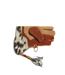 ถุงมือหนัง Falconry Nubuck พร้อมถุงมือขนสัตว์ลายนกอินทรีอุปกรณ์เสริมสำหรับมืออาชีพ - Product Image 1