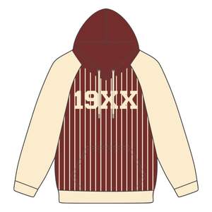 DST Delta Maroon Body Neutral Raglan Pinstripes Sudadera con capucha Algodón Griego Hermandad Ropa Año de Fundación HBCU Soror Sudadera con capucha Ropa - Product Image 2