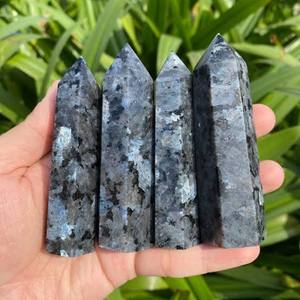 LARVIKITE-Torre de cristal NATURAL de alta calidad, cristal de roca, LARVIKITE, JEMBO, obelisco para curación y decoración, venta al por mayor - Product Image 1