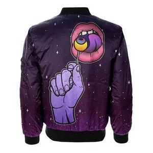 Venta al por mayor de calidad superior de la calle de tendencia de desgaste cálido chaqueta de bombardero para los hombres de cuello redondo de manga Regular rompevientos abrigo de invierno sostenible - Product Image 2