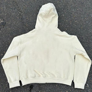 Sweat à capuche 3D entièrement zippé personnalisé pour fabricant, fermeture éclair, hiver, ODM, polyester délavé uni et 100 % coton - Product Image 3