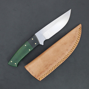 Couteau Skinner entièrement forgé à la main, manche en Micarta G10, étui en cuir - Product Image 1