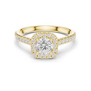 1.202 CT Round Brilliant Lab Diamond Halo <b>Ring</b> for Women VVS-VS EF Clarity 18KT, 14KT, 10KT Gold & 925 Silver Rose, - Product Image 2