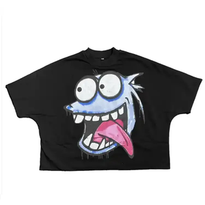 2025 personnalisé hommes recadrée Hip Hop T-Shirt de haute qualité sans couture Boxy Fit surdimensionné goutte épaule avant sans couture tricoté T-Shirt - Product Image 4